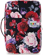YOUSHARES Colored Pencil Case 304 Slots Pen Case Organizer with Handy Wrap & Zipper, Multilayer Holder for Prismacolor Colored Pencils & Gel Pen (Red Pink Rose) - Image 2
