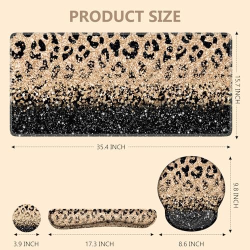 iLeadon 4in1 Mouse Pad Set, Leopard Mouse and Keyboard Pad Set - Image 5