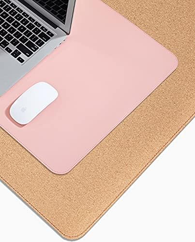 Desk Pad, Natural Cork Leather Dual Sided Desk Mat, Waterproof Desk Mat, PU Leather Mouse Pad, Non-Slip Large Mouse Pad for Office Home - Image 4