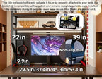 Desktop Hutch Bookshelf,Many Gifts,Metal Desktop Bookcase with pegboard, Desk Shelf, Countertop Storage Organizer Rack for Dorm or Office,Desktop Shelves (Natural+Black, 29.5" Lx9.9 Wx39 H) - Image 2