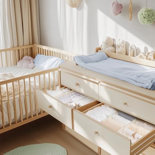 Criusia Drawer Organizer Clothes, 21 Pack Dresser Organizer for Baby Clothes, Underwear, Sock - Foldable Closet Organization and Storage Dividers Bins for Nursery, Bedroom (Beige) - Image 6