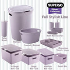 Superio Ribbed Collection - Decorative Plastic Desk Drawer Organizer Tray, Lilac Purple (Set of 5) Open Home Storage Bins Organizer Baskets, for Organizing Closet Shelves Drawer Shelf - Image 3
