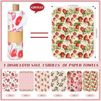 36 Pack Reusable Kitchen Cloths Cotton Towel, Strawberry - Image 2