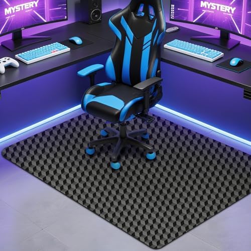 AiBOB Gaming Chair Mat for Hardwood Floor, 53" x 45" 3D Diamond Design by AiBOBGoodValueChairmatforFloorProtection