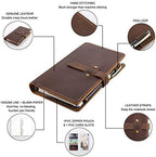 Genuine Leather Journal Writing Notebook, A6 Ring Binder Refillable Diary Notepads, Vintage Handmade Travel Organizer Agenda for Men Women - Brown - Image 3