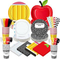 450 Pcs Tableware Set, Serve 50, Red Yellow, Back to School by Unknown