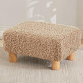 Small Foot Stool Ottoman, Sherpa Footstool Ottoman Foot Rest for Couch, Rectangle Footstools and Ottomans Small for Living Room, Entryway and Bedroom (Light Brown) by FIMIVIBI