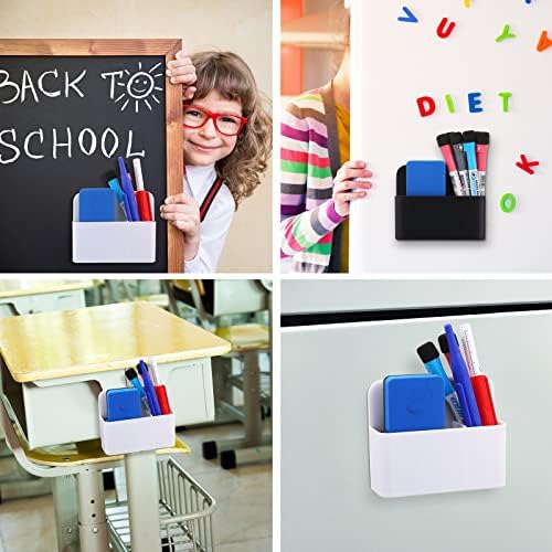Colarr 20 Pack Magnetic Dry Erase Marker Holder Bulk, White, Black - Image 6