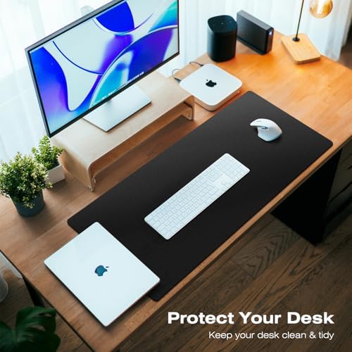 MONOMI Large Desk Mat 47.2" x 23.6",Leather Desk mat,Desk matt for Desktop,Large Mouse Pad,Office Desk mat,Waterproof Desk Blotter pad for Office&Home(Black) - Image 6