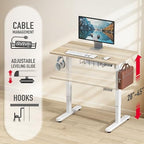 SHW 40 x 22 Inches Electric Height Adjustable Sit to Stand Desk, Maple - Image 4