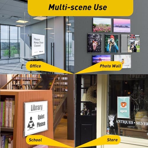 30 Pcs Acrylic Sign Holder 11 x 8.5, Horizontal Wall Mount Sign Holders - Image 4