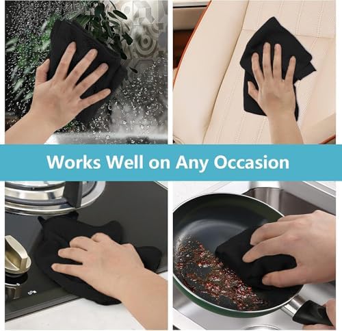 HOMEXCEL Black Microfiber Cleaning Cloth 600 Pack, Microfiber Towel for Cars, Lint Free, Scratch-Free, Highly Absorbent, and Cleaning Rags for House, Window and Glass, Cars, TV Screen 11.5 X11.5 inch - Image 6