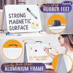 Small Dry Erase White Board – Magnetic Desktop Whiteboard - 16x12 inch 4 Sides Portable Whiteboard for Kids - Tabletop Mini Easel with Cover Bag for Office Desk, Students, Teachers - Image 6
