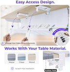 Ascrono Original Under Desk Cable Management Tray, White, 53.9" - Image 3