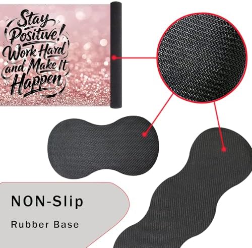 Keyboard Wrist Rest and Mouse Pad with Wrist Support Set Ergonomic Coaster,Memory Foam,Easy Typing Pain Relief,Large XL Desk Mat 31.5"x 11.8",Stay Positive Work Hard and Make It Happen Motivational - Image 3