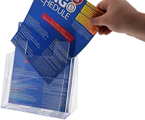 Marketing Holders Catalog Kit Single Pocket Lettersize Countertop Brochure Holder Clear Acrylic All in One Magazine Stand with 8.5" x 11" Sign Holder and Paper Dog Earring Shield - Image 4