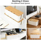 2 PCS Large Cable Management Box – Wooden Style Cord Organizer and Cover - Image 6