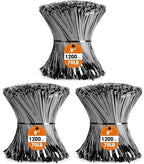 Zip Ties, RAZCC 1200pcs Black Cable Zip Ties 8 Inch, Heavy Duty Plastic Wire Ties with 70lb Tensile Strength, Self-Locking Black Nylon Tie Wraps for Indoor and Outdoor (Pack of 3) by RAZCC