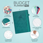 Clever Fox Budget Planner Pro with Cash Budgeting Envelopes, Dark Teal - Image 2