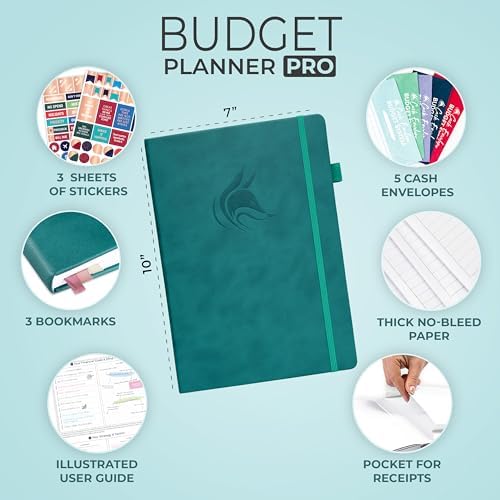 Clever Fox Budget Planner Pro with Cash Budgeting Envelopes, Dark Teal - Image 2