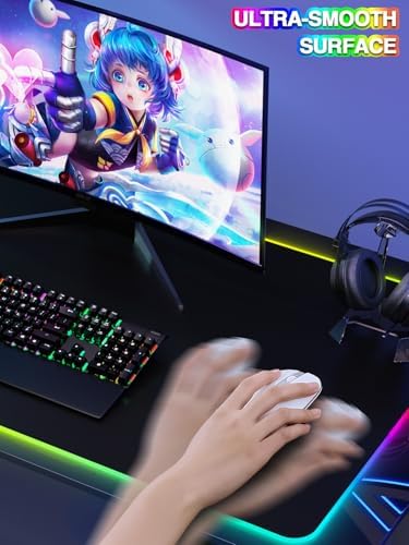 Mouse Pad with 15W Magnetic Wireless Charging 31.5x15.75 Inch, RGB Mousepad for Desk Mat, XXL Desk Pad with 11 Colors & 5 Modes, Home Office Large Keyboard Pad Waterproof Non-Slip for Gaming PC Setup - Image 5