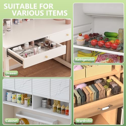 BLULEE 4-in-1 Expandable Drawer Organizer Set, Adjustable Clear Bins - Image 5