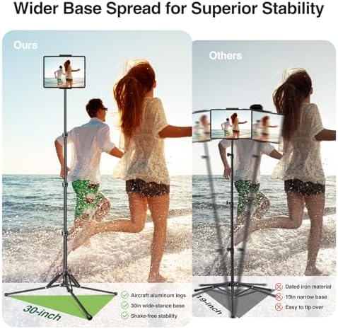 elitehood 65in Portable & Lightweight Aluminum iPad Tripod Stand for Music - Image 5