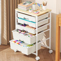 Goovilla Rolling Cart with 5 Drawers for Craft, Art, Dorm, Office, White by Goovilla
