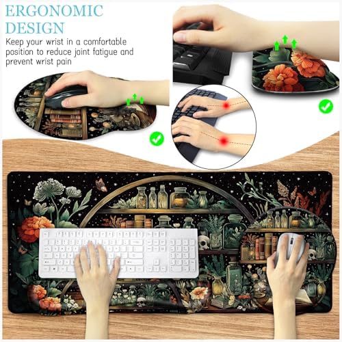 LIMKRIAN Goth Skull Mouse Pad Set Large Desk Mat for Desktop Decor - Image 3