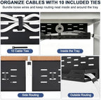 32" Under Desk Cable Management Tray, Capacity Metal Cord Organizer - Image 5