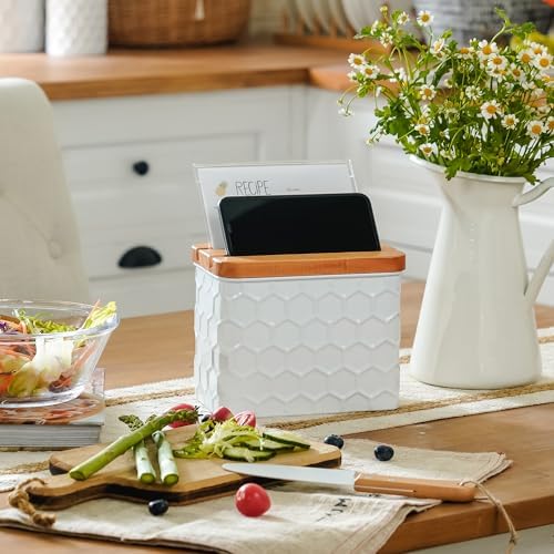 Honeycomb Embossed Recipe Box with 4x6 Cards and Dividers - Image 5