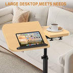 Portable Rolling Over Bed Laptop Desk, Adjustable Height and Tilt for Home - Image 2