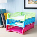Bright Creations Teacher Supplies Letter Tray Organizer - 12-Pack Rainbow, 9 x 13 x 3 in - Stackable Paper Trays for Classroom & Teacher Desk Organizer - Image 2