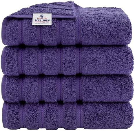 American Soft Linen 100% Cotton Luxury Turkish Towels, 4 PC Bath Towel Set by AmericanSoftLinen