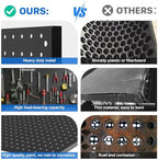 Peg Board, 2 Pack Metal Pegboard Panels Black Pegboards Wall Organizer with Frame Large Heavy Duty Peg Board with Hooks for Walls Home,Garage Tool Storage,Office Organization,Kitchen 24”×16” - Image 6
