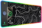 TARKARI 15W Magnetic Wireless Charging RGB Mouse Pad, 800x300mm Topographic by Home