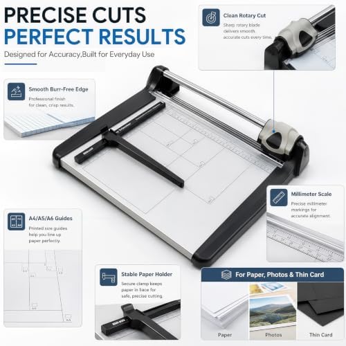 Rotary Paper Cutter, 15-Sheet A4 Paper Trimmer 360mm for Commercial Use - Image 2