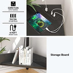 Armocity Corner Desk Small Desk with Outlets Corner Table for Small Space, Computer Desk with USB Ports Triangle Desk with Storage for Home Office, Workstation, Living Room, Bedroom, Black - Image 4