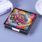 4PCS Diamond Art Painting Notecard Box DIY Craft Sticky Note Box with Total 640 (160 Pages Each) Sheets of Paper for Adults Beginners Desk Organiser(Flowers and Birds) - Image 5