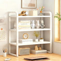 Office Desk Shelf Organizer, Wood Desktop Bookshelf Supplies Storage Rack, Shelf for Top of Desk and Dresser and Cubicle Decor Aesthetic Bookshelf (White White-three Tier, 15.75 Lx7.87 Wx22.05 H) by Janebert