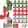 24 Set Christmas Drink Carrier with Handle, Red Green Striped by Unknown