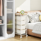 KINGBOARD Slim Rolling Cart with 4 Drawers, Metal Utility Storage Cart - Image 6