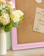 Cork Bulletin Board with Pink Frame, 13"*17" Pin Board for Home, Office, Bedroom, Dorm - Decorative Hanging Message Board for Notes, Photos, Vision Board(PK-3343) - Image 6