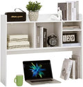 Kovhzcu Desktop Bookshelf with 6 Shelves, Wooden Desk Storage Hutch Organizer, 3-Tier Tabletop Bookcase for Computer Desk, Office, Home, Dorm, Study Room (White) by Kovhzcu