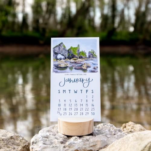 1Canoe2 2027 Mini Desk Calendar, Standing Desktop Calendar, National Parks - Image 3