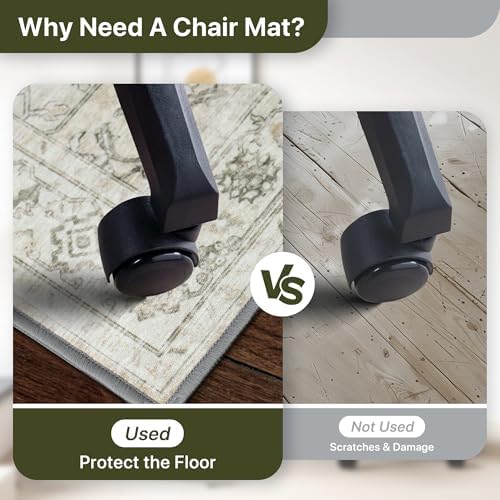 48"x72" Office Chair Mat for Hardwood Floor, Non-Slip Washable Trench - Image 4