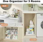 REALINN Under Sink Organizer, L-Shaped 2 Tier Pull Out Cabinet Organizer - Image 3