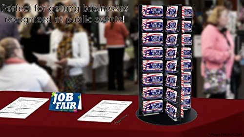 Marketing Holders Rotating Business Card Holder Clear on Black Lightweight Acrylic 64 Slot Counter Display for 3.5" x 2" Gift Cards in Retail Stores and Salons - Image 2