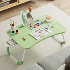 Lap Desk Bed Trays for Eating and Laptops Breakfast in Bed Tray for Sofa/Couch/Study/Reading/Writing with Cup Holder/Drawer On Low Sitting Floor Large Portable Foldable (Green) - Image 5