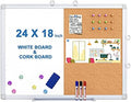Magnetic White Board and Cork Board Combo 24" x 18" Aluminum Frame by TRIPOLLO